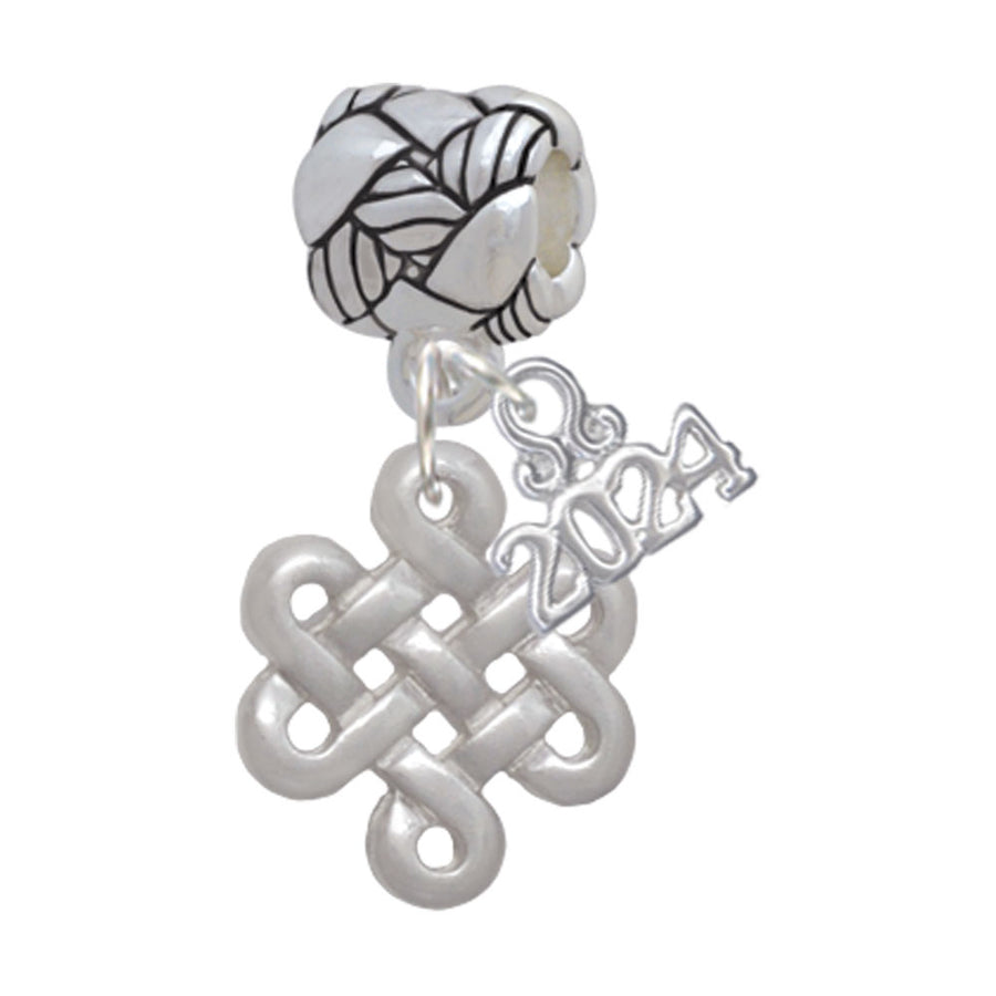Delight Jewelry Medium Open Infinity Knot Woven Rope Charm Bead Dangle with Year 2024 Image 1