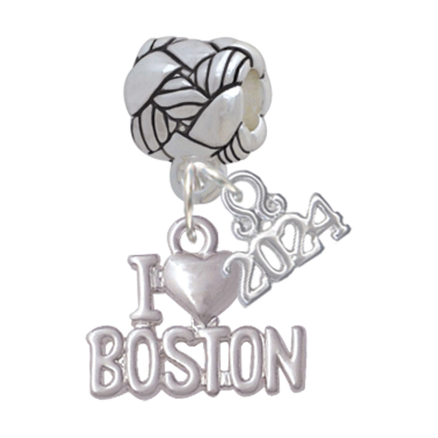 Delight Jewelry I Heart Boston Woven Rope Charm Bead Dangle with Year 2024 Image 1
