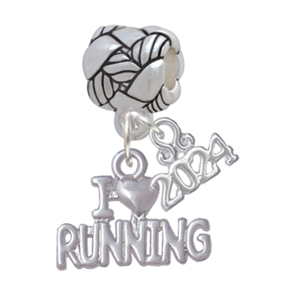 Delight Jewelry I Heart Running Woven Rope Charm Bead Dangle with Year 2024 Image 1