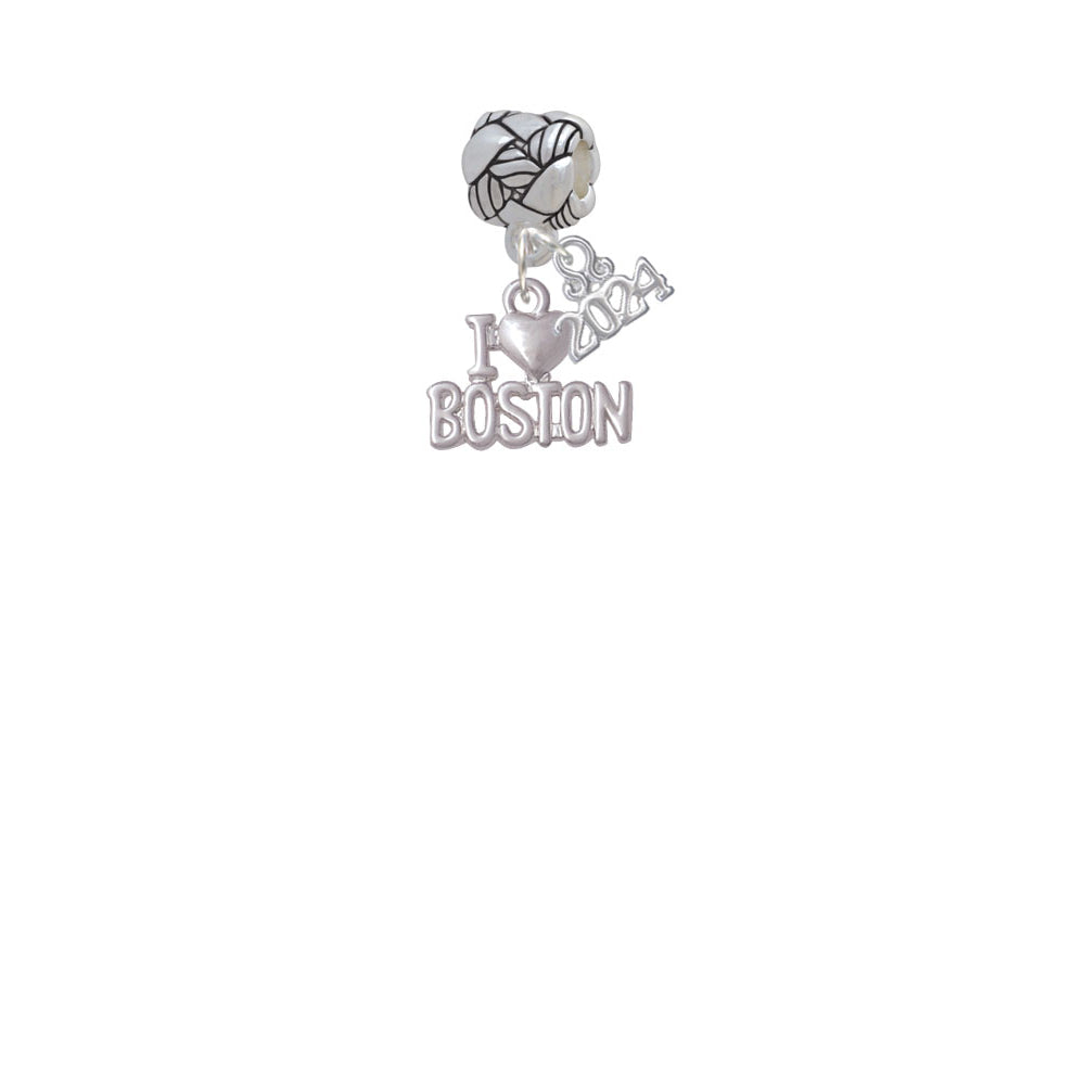 Delight Jewelry I Heart Boston Woven Rope Charm Bead Dangle with Year 2024 Image 2