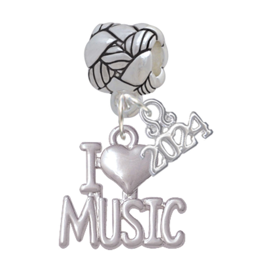 Delight Jewelry I Heart Music Woven Rope Charm Bead Dangle with Year 2024 Image 1