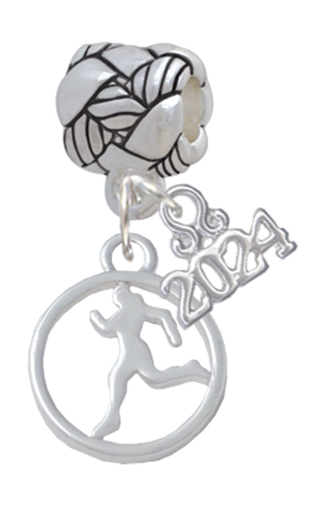 Delight Jewelry Runner Silhouette in 1/2 Disc Woven Rope Charm Bead Dangle with Year 2024 Image 1