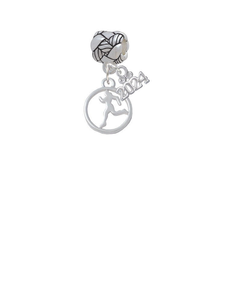 Delight Jewelry Runner Silhouette in 1/2 Disc Woven Rope Charm Bead Dangle with Year 2024 Image 2