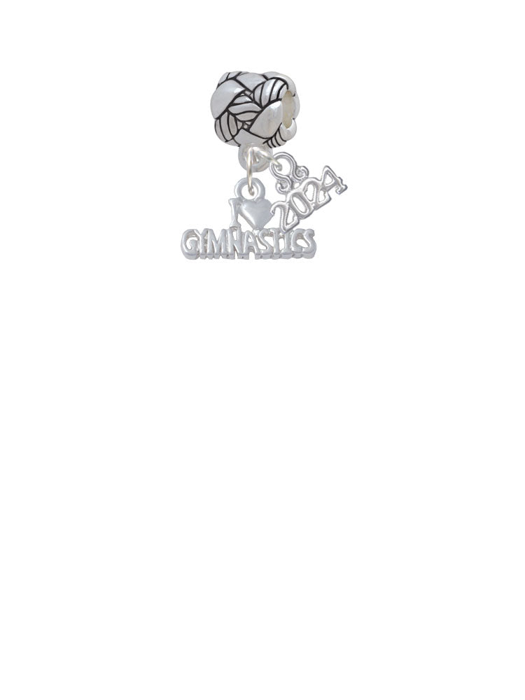 Delight Jewelry I Heart Gymnastics Woven Rope Charm Bead Dangle with Year 2024 Image 2