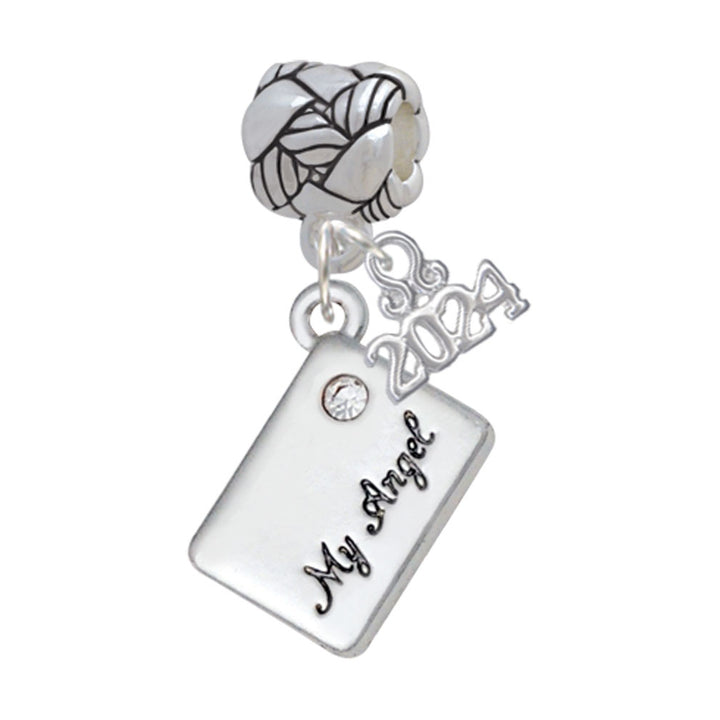 Delight Jewelry Silvertone My Angel Envelope Woven Rope Charm Bead Dangle with Year 2024 Image 1