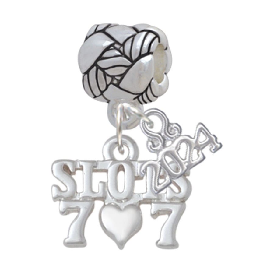 Delight Jewelry Slots with Heart and Lucky 7s Woven Rope Charm Bead Dangle with Year 2024 Image 1