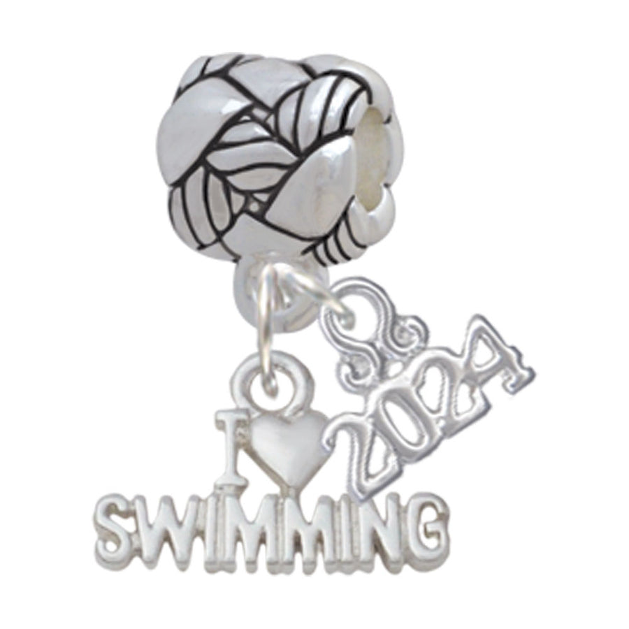 Delight Jewelry I Heart Swimming Woven Rope Charm Bead Dangle with Year 2024 Image 1
