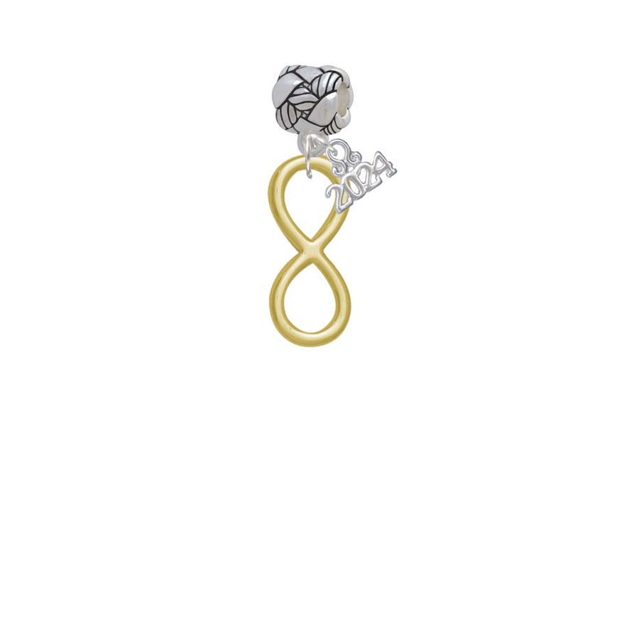Delight Jewelry Goldtone Large Infinity Sign Woven Rope Charm Bead Dangle with Year 2024 Image 1