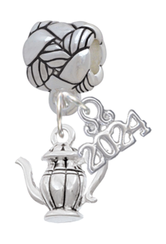 Delight Jewelry Tea Pot Woven Rope Charm Bead Dangle with Year 2024 Image 1