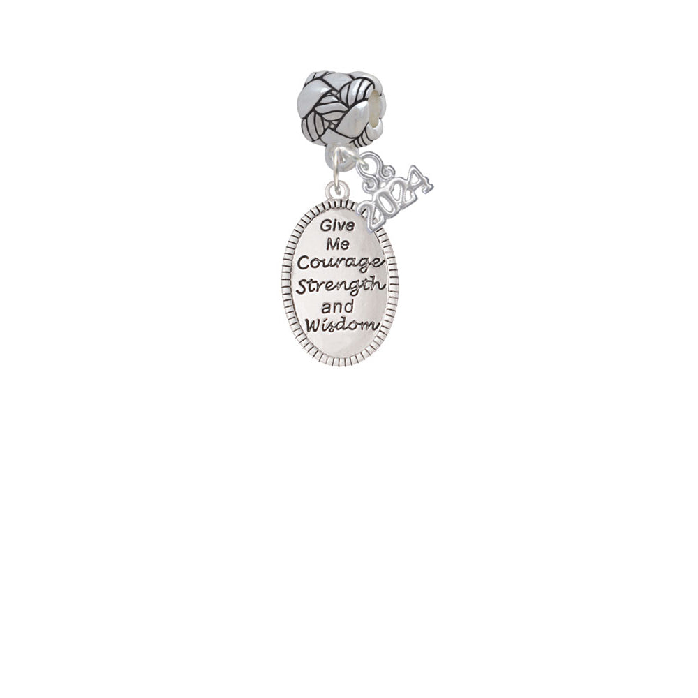 Delight Jewelry Give Me Courage Strength Wisdom Medallion Woven Rope Charm Bead Dangle with Year 2024 Image 2