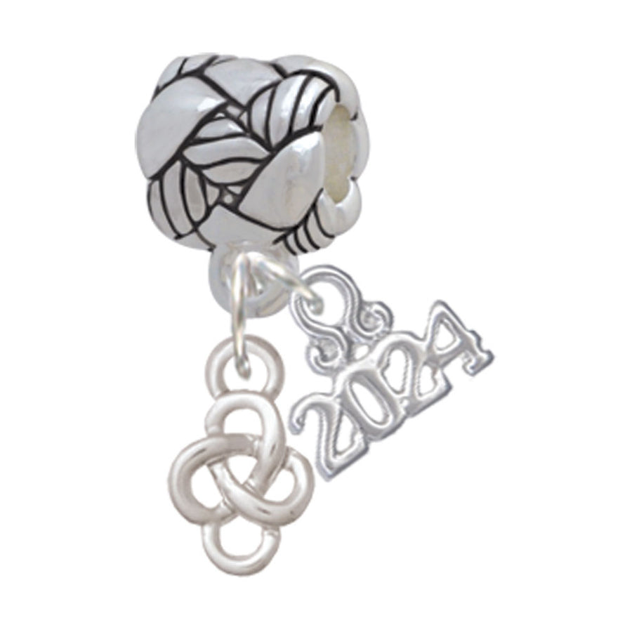 Delight Jewelry Silvertone Mini Celtic Knot Woven Rope Charm Bead Dangle with Year 2024 Image 1