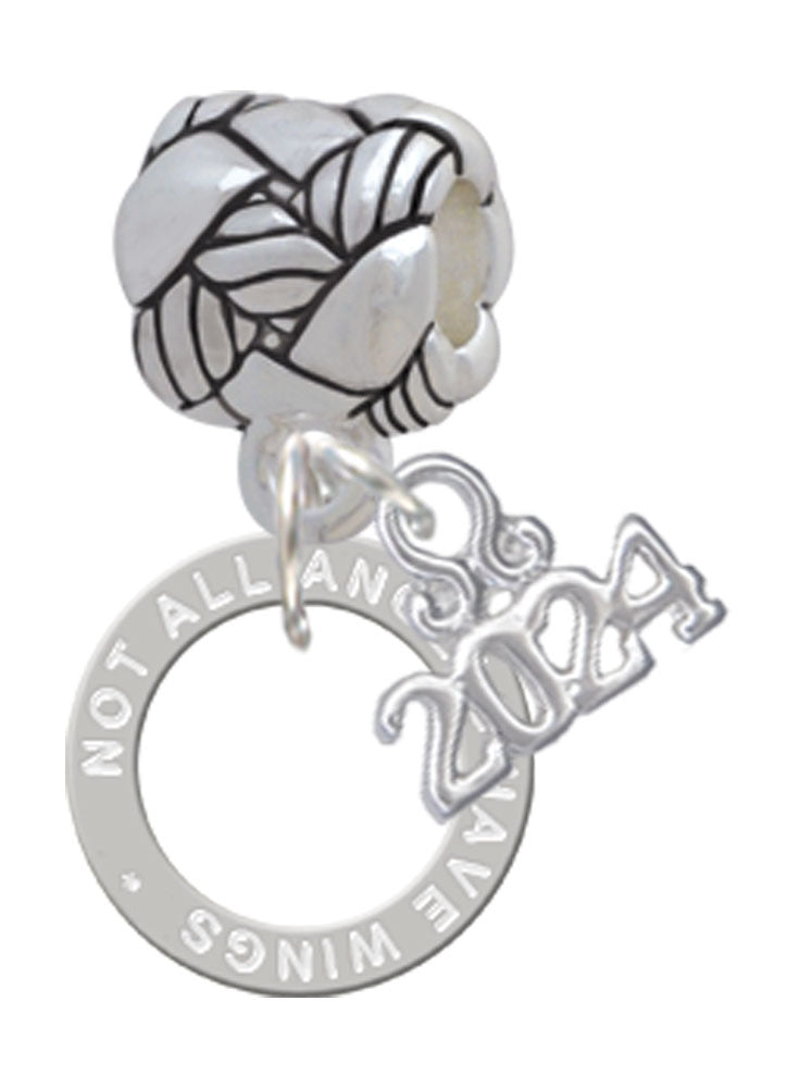 Delight Jewelry Silvertone Not All Angels Have Wings Eternity Ring Woven Rope Charm Bead Dangle with Year 2024 Image 1