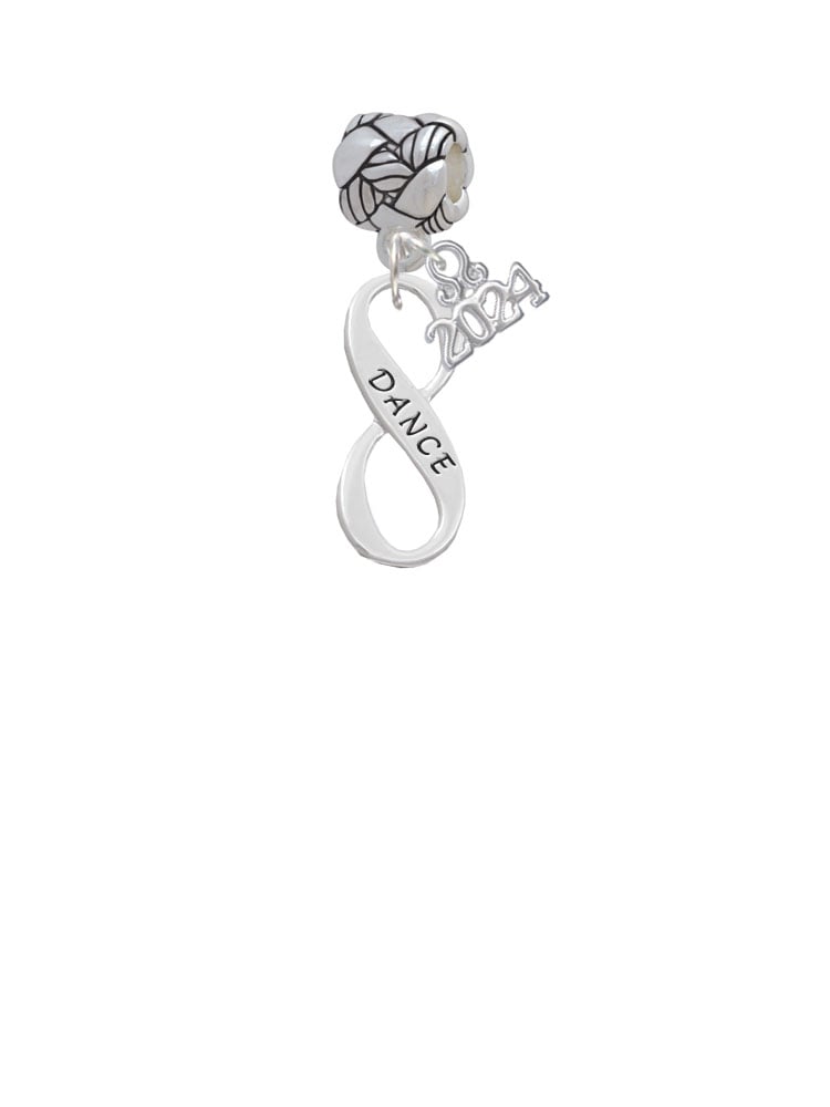Delight Jewelry Silvertone Dance Infinity Sign Woven Rope Charm Bead Dangle with Year 2024 Image 1