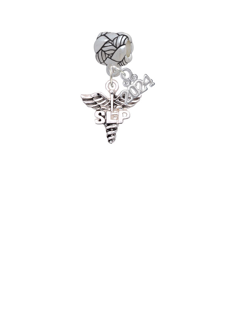 Delight Jewelry Silvertone SLP Caduceus - Woven Rope Charm Bead Dangle with Year 2024 Image 2