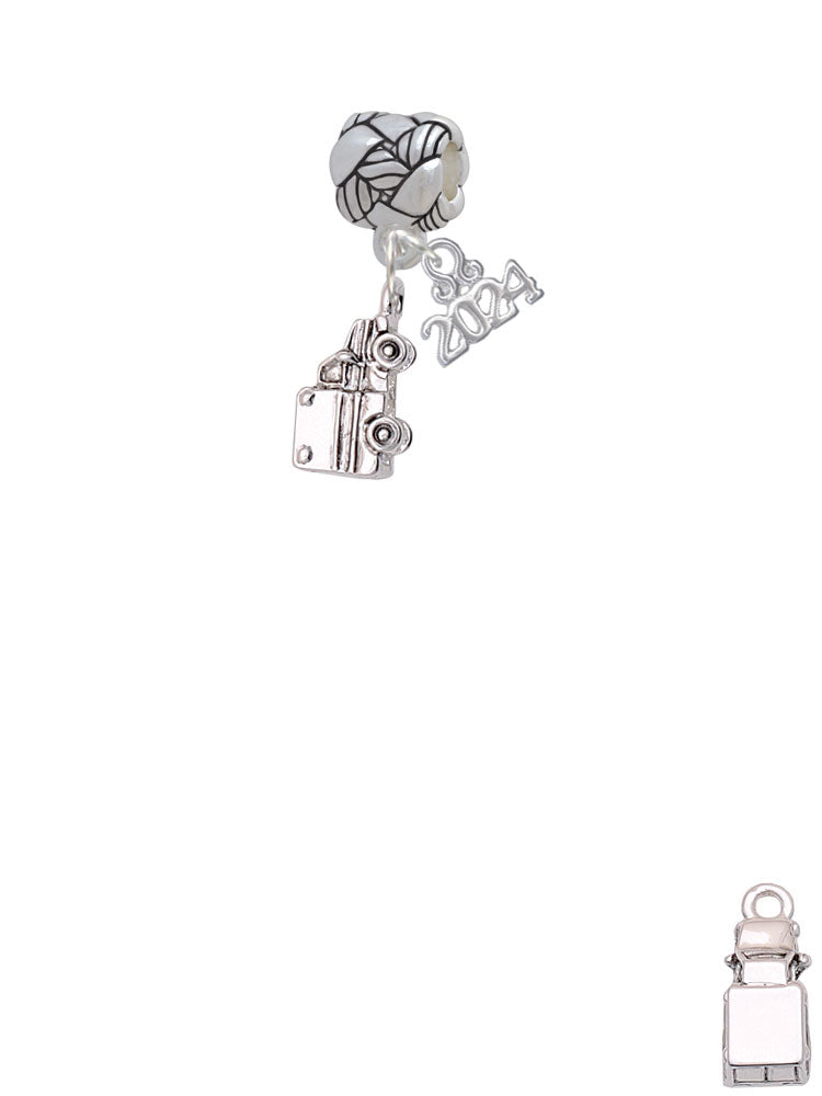 Delight Jewelry Silvertone 3-D Ambulance - Woven Rope Charm Bead Dangle with Year 2024 Image 2