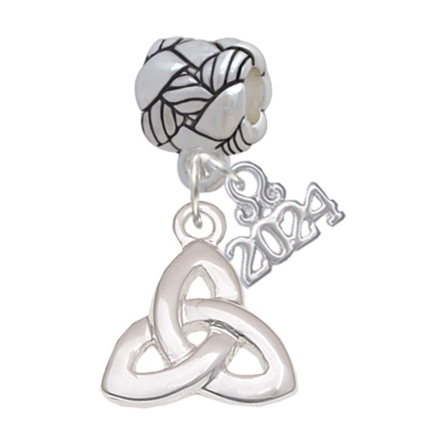 Delight Jewelry Silvertone Celtic Trinity Knot - Woven Rope Charm Bead Dangle with Year 2024 Image 1