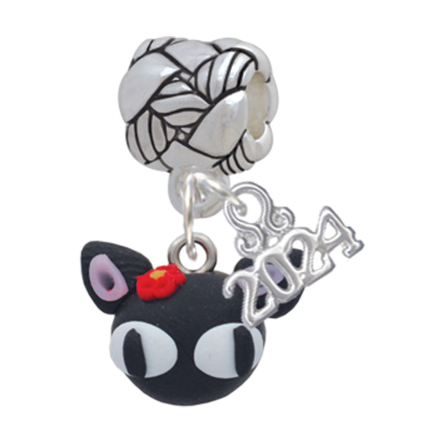 Delight Jewelry Fimo Clay Cute Kitty Woven Rope Charm Bead Dangle with Year 2024 Image 1
