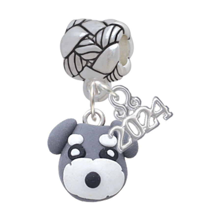 Delight Jewelry Fimo Clay Puppy Dog Woven Rope Charm Bead Dangle with Year 2024 Image 1