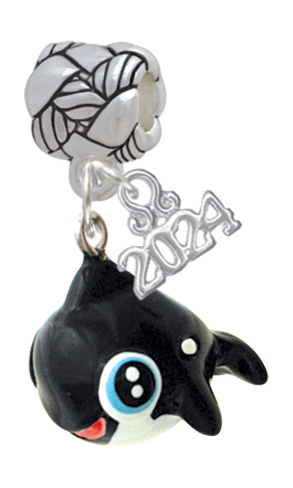 Delight Jewelry Resin Killer Whale Woven Rope Charm Bead Dangle with Year 2024 Image 1