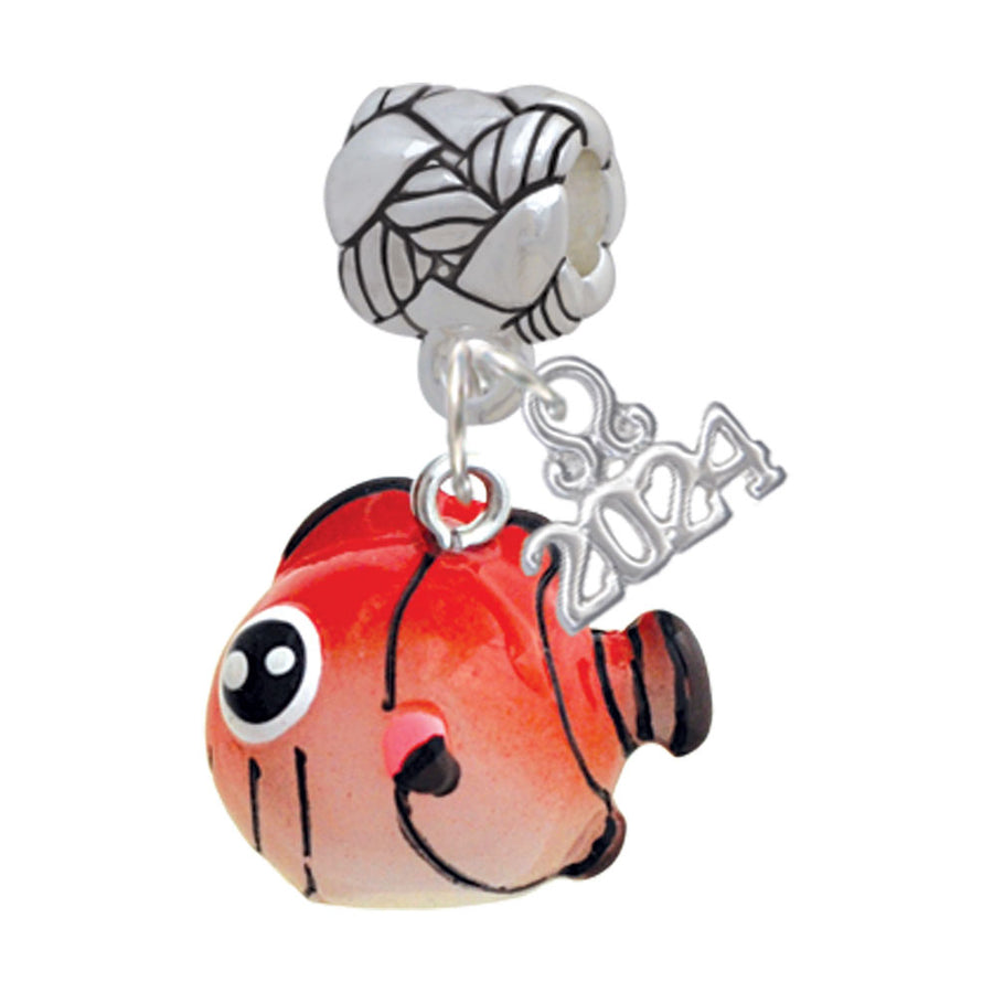 Delight Jewelry Resin Orange Fish Woven Rope Charm Bead Dangle with Year 2024 Image 1