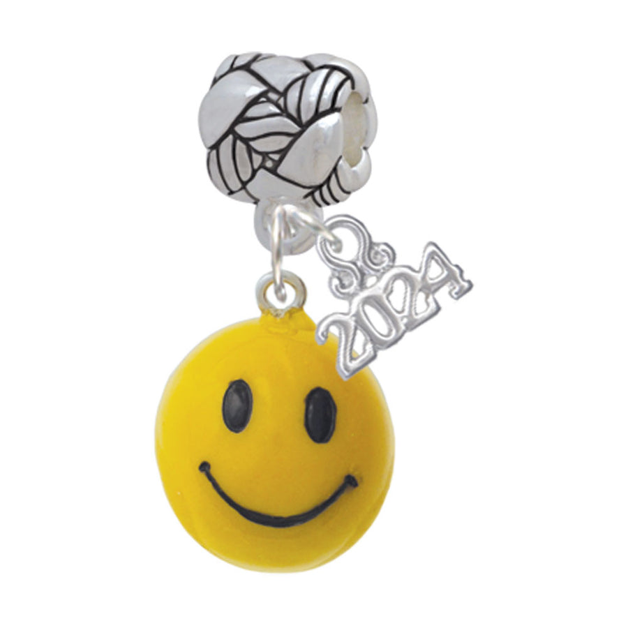 Delight Jewelry Resin Large 3-D Happy Face Woven Rope Charm Bead Dangle with Year 2024 Image 1