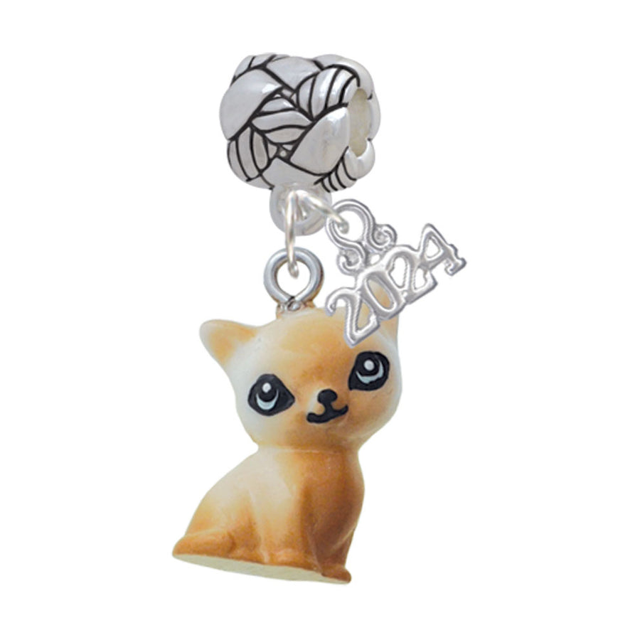 Delight Jewelry Resin Siamese Cat Woven Rope Charm Bead Dangle with Year 2024 Image 1