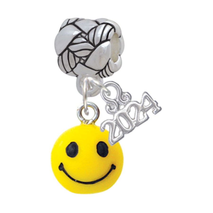 Delight Jewelry Resin Small 3-D Happy Face Woven Rope Charm Bead Dangle with Year 2024 Image 1