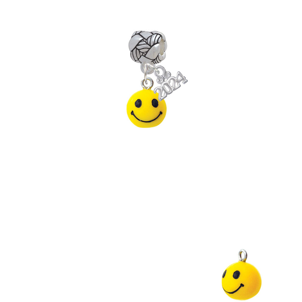 Delight Jewelry Resin Small 3-D Happy Face Woven Rope Charm Bead Dangle with Year 2024 Image 2