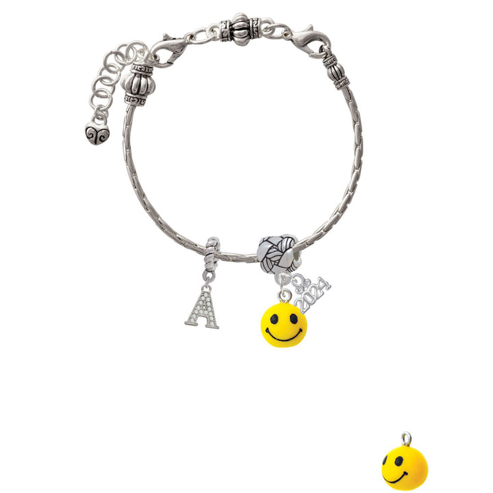 Delight Jewelry Resin Small 3-D Happy Face Woven Rope Charm Bead Dangle with Year 2024 Image 3