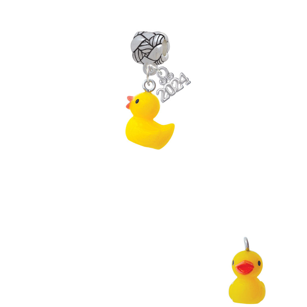 Delight Jewelry Resin Yellow Ducky Woven Rope Charm Bead Dangle with Year 2024 Image 2
