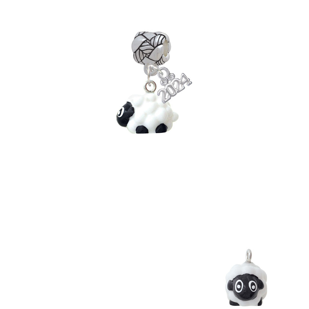 Delight Jewelry Resin White Lamb Woven Rope Charm Bead Dangle with Year 2024 Image 2