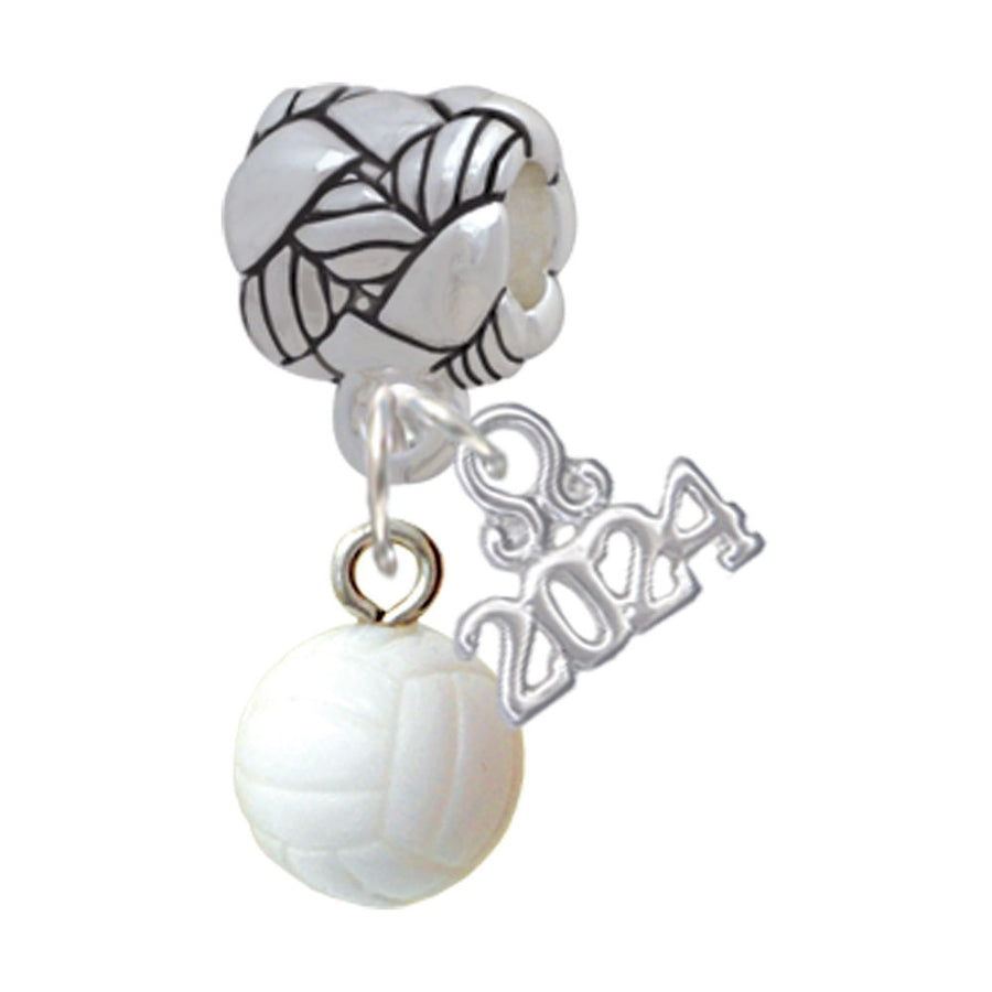 Delight Jewelry Resin Volleyball Woven Rope Charm Bead Dangle with Year 2024 Image 1