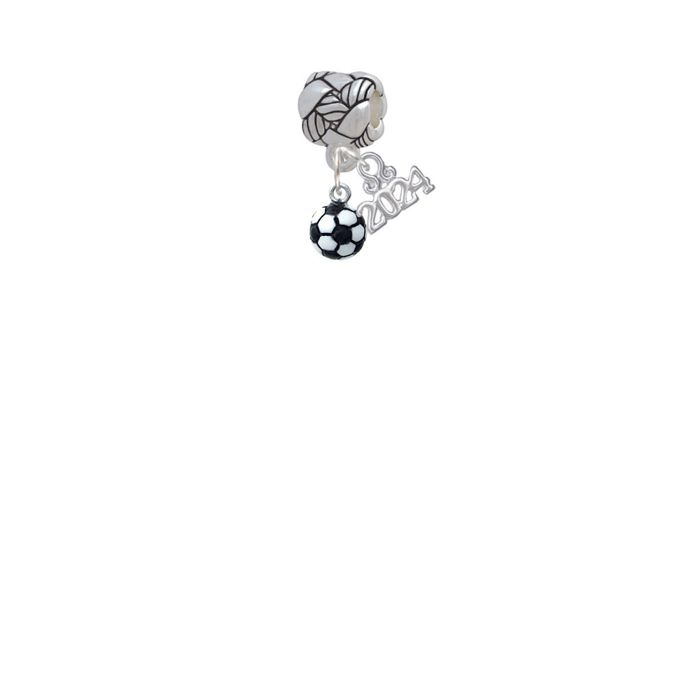 Delight Jewelry Resin Soccer ball Woven Rope Charm Bead Dangle with Year 2024 Image 2