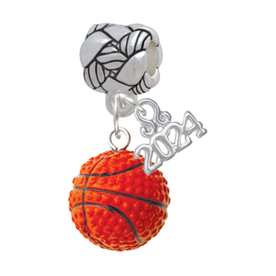 Delight Jewelry Resin Basketball Woven Rope Charm Bead Dangle with Year 2024 Image 1