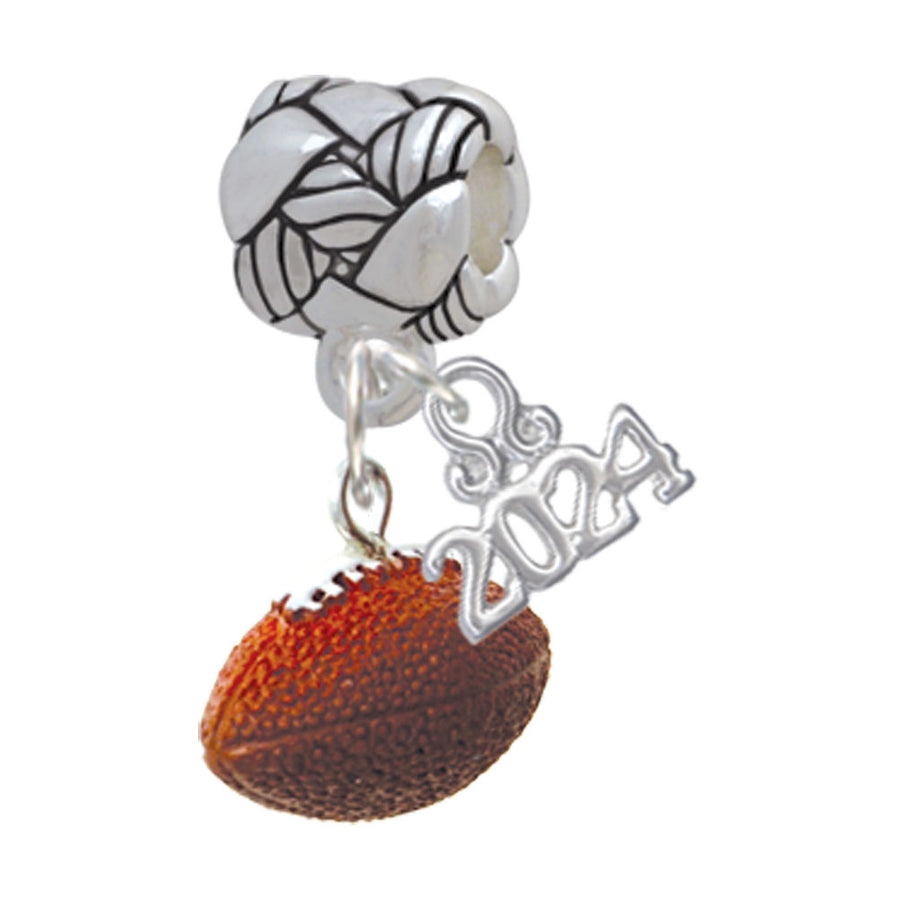 Delight Jewelry Resin Football Woven Rope Charm Bead Dangle with Year 2024 Image 1
