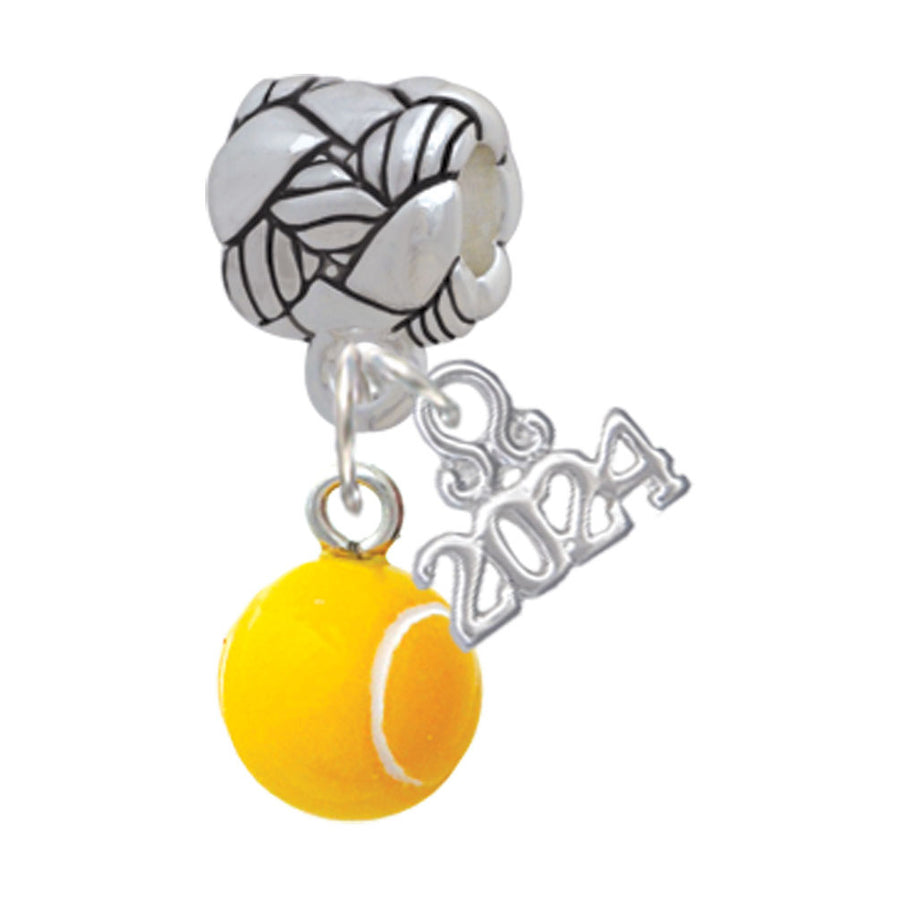 Delight Jewelry Resin Tennis Ball Woven Rope Charm Bead Dangle with Year 2024 Image 1