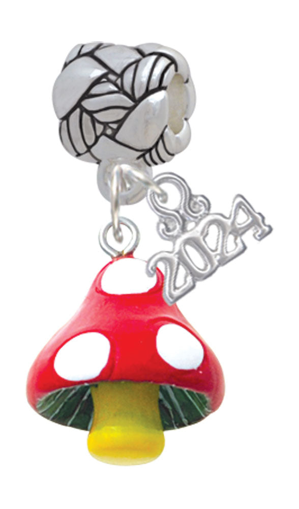Delight Jewelry Resin Red Spotted Mushroom Woven Rope Charm Bead Dangle with Year 2024 Image 1