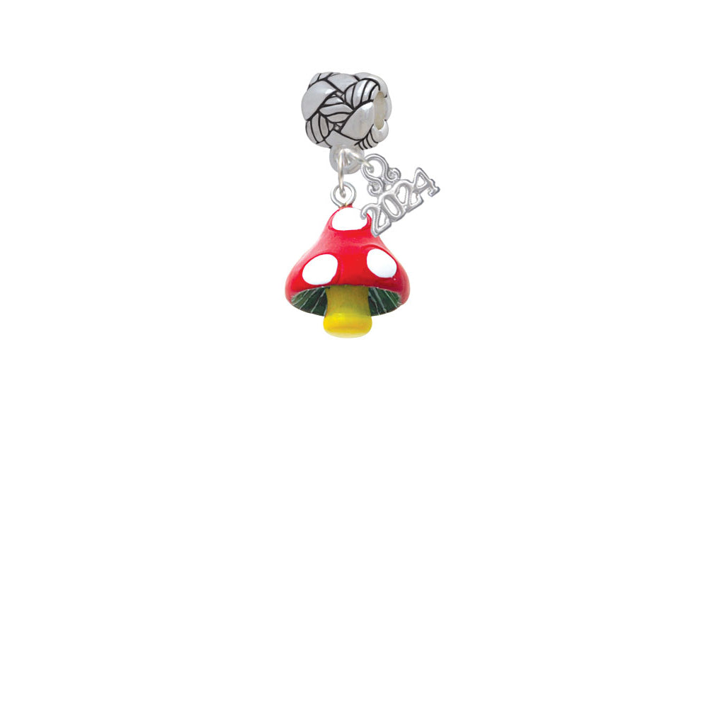 Delight Jewelry Resin Red Spotted Mushroom Woven Rope Charm Bead Dangle with Year 2024 Image 2