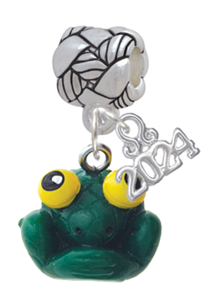 Delight Jewelry Resin Big Eyed Frog Woven Rope Charm Bead Dangle with Year 2024 Image 1