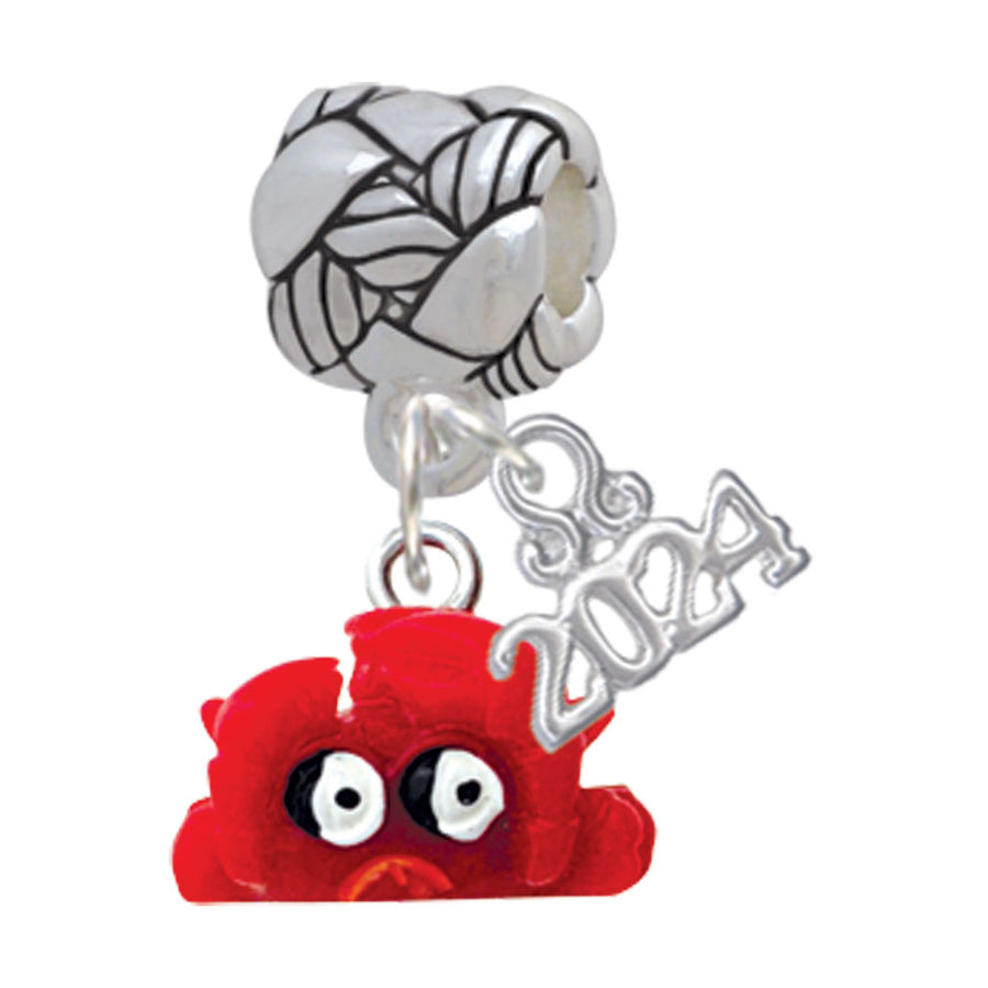 Delight Jewelry Resin Red Crab Woven Rope Charm Bead Dangle with Year 2024 Image 1