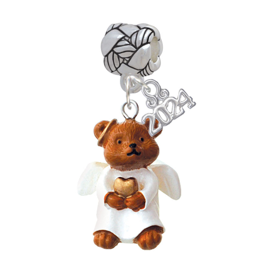 Delight Jewelry Resin Angel Bear Woven Rope Charm Bead Dangle with Year 2024 Image 1