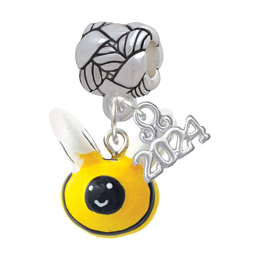 Delight Jewelry Resin Bumble Bee Woven Rope Charm Bead Dangle with Year 2024 Image 1