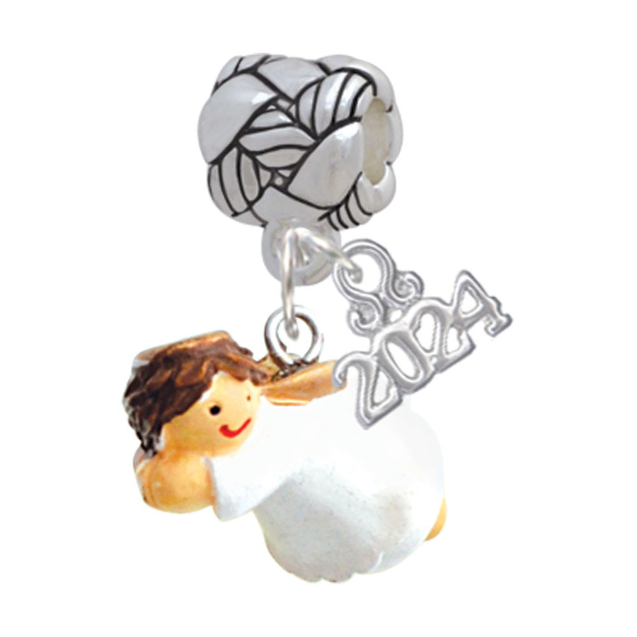 Delight Jewelry Resin Flying Angel Woven Rope Charm Bead Dangle with Year 2024 Image 1
