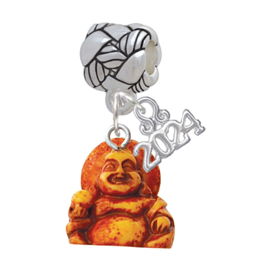 Delight Jewelry Resin Laughing Buddha Woven Rope Charm Bead Dangle with Year 2024 Image 1
