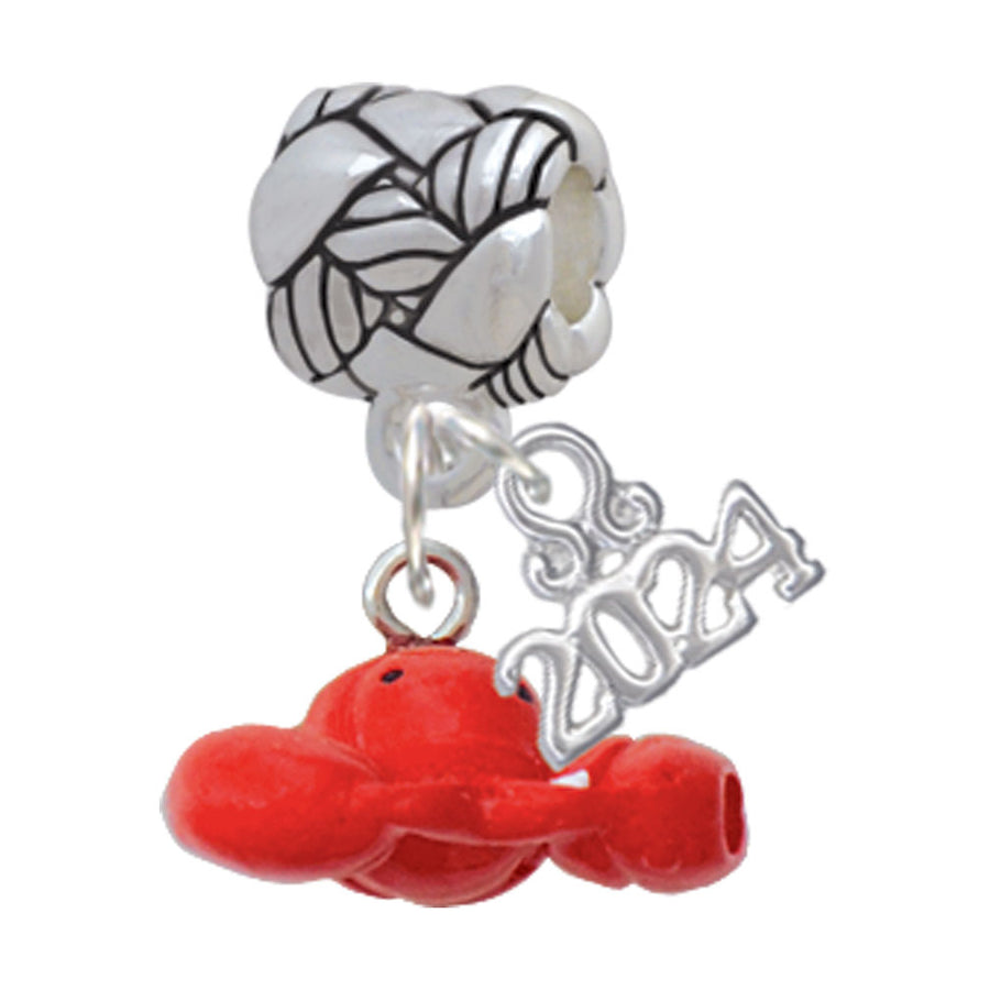 Delight Jewelry Resin Puffy Red Lobster Woven Rope Charm Bead Dangle with Year 2024 Image 1