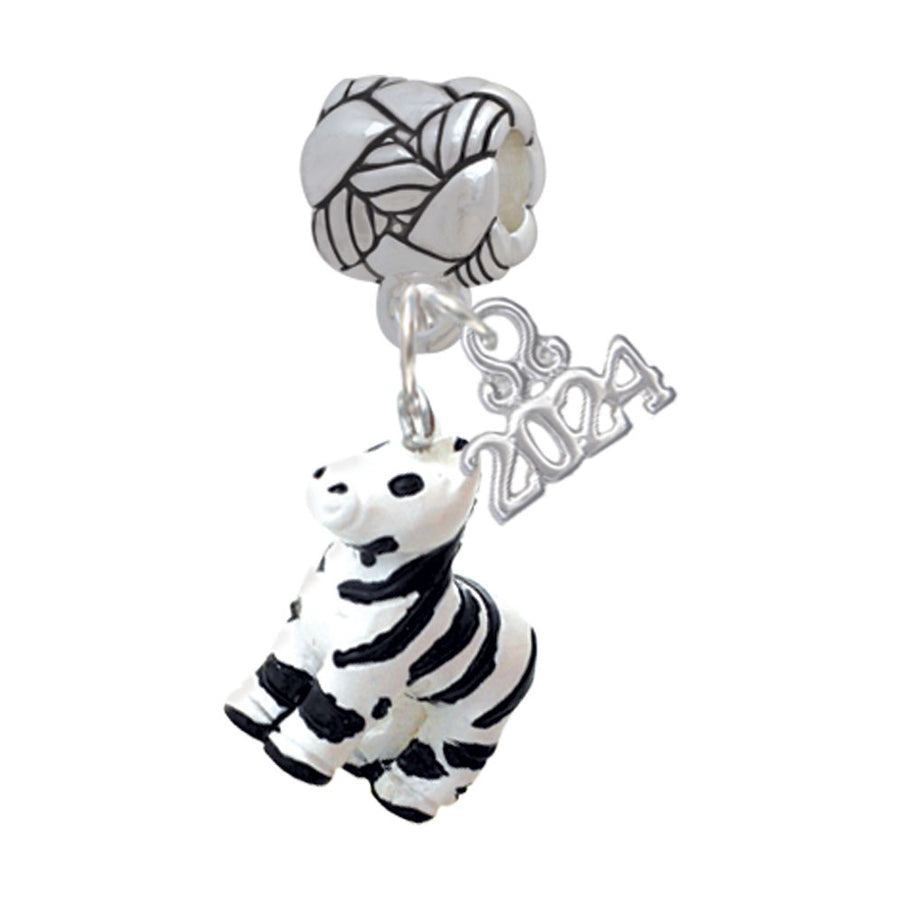 Delight Jewelry Resin Zebra Woven Rope Charm Bead Dangle with Year 2024 Image 1
