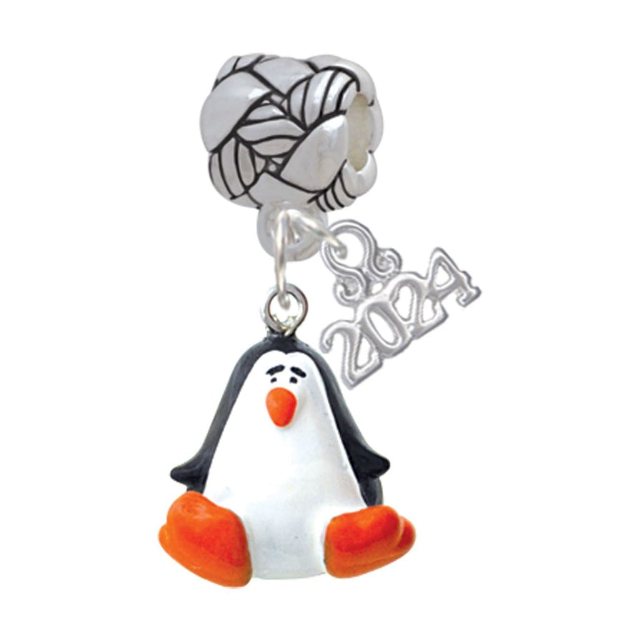 Delight Jewelry Resin Penguin Woven Rope Charm Bead Dangle with Year 2024 Image 1