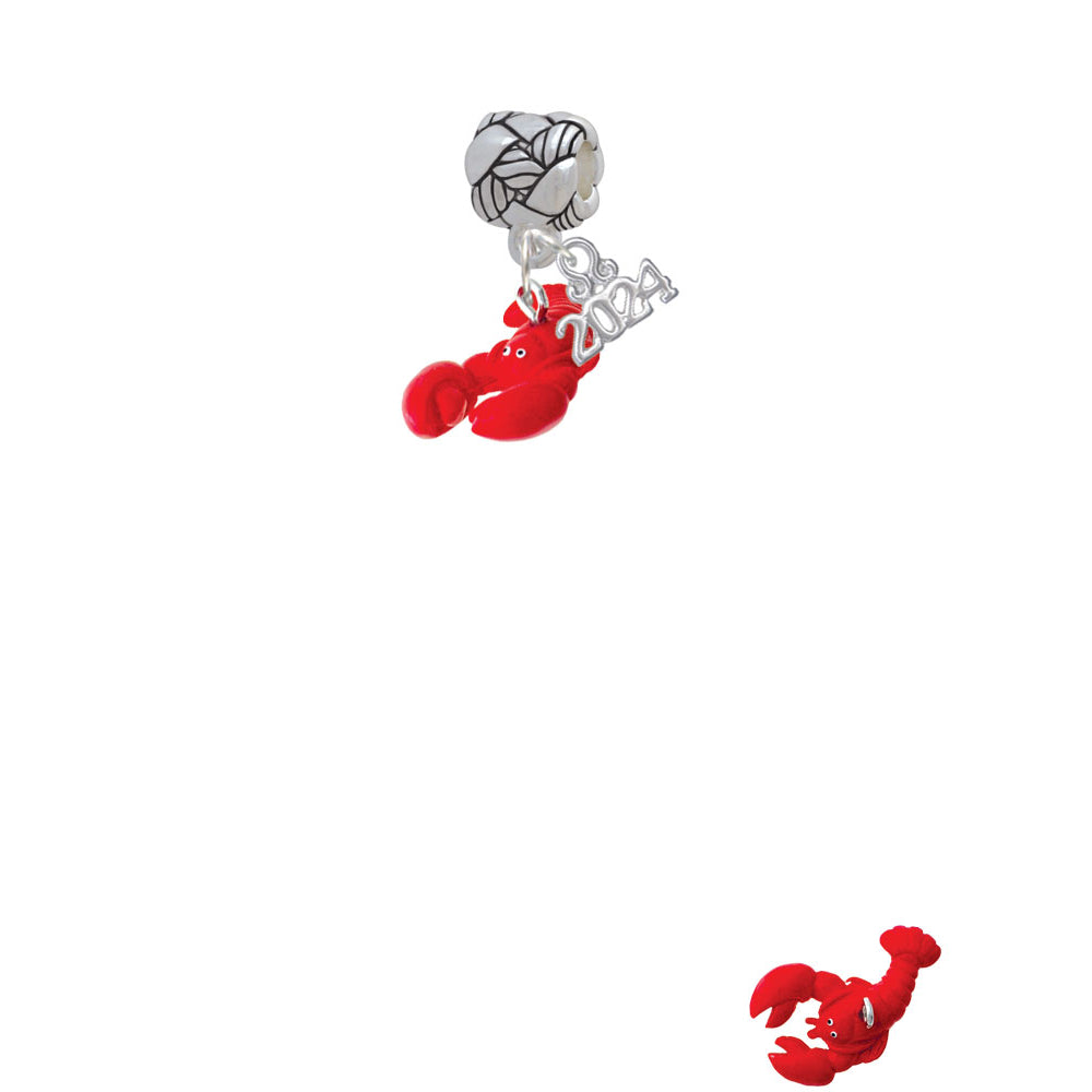 Delight Jewelry Resin Curved Red Lobster Woven Rope Charm Bead Dangle with Year 2024 Image 2