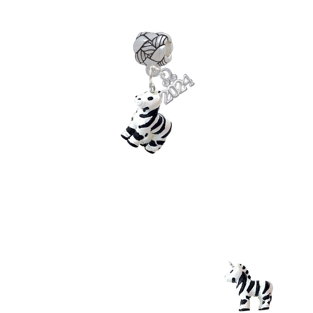 Delight Jewelry Resin Zebra Woven Rope Charm Bead Dangle with Year 2024 Image 2