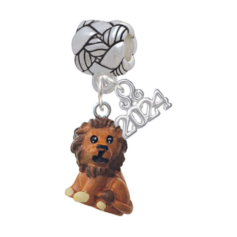 Delight Jewelry Resin Tan Lion Woven Rope Charm Bead Dangle with Year 2024 Image 1